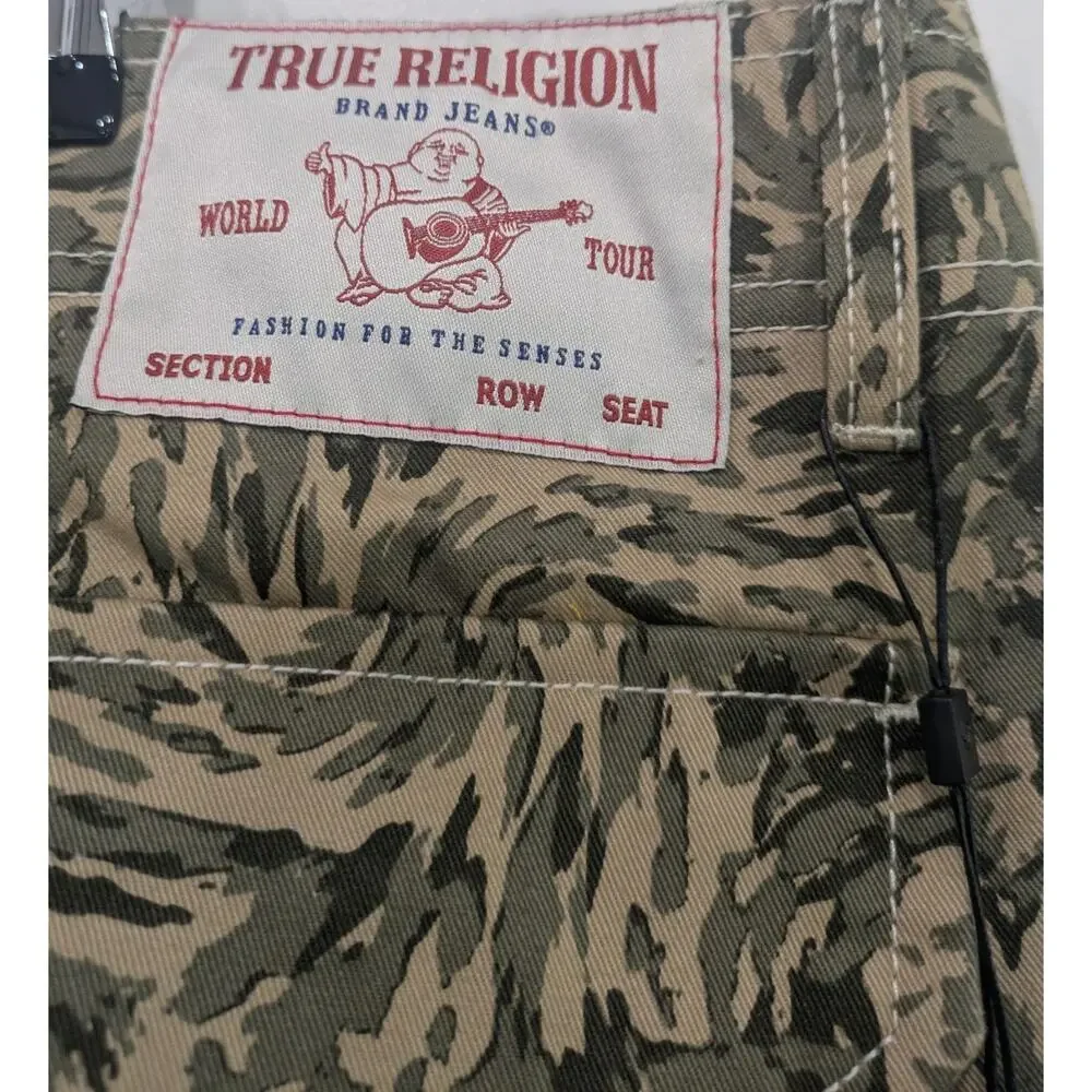 Camouflage True Religion  Cargo Pants Men 30 Flap Abstract Tiger Stripe Camo NWT